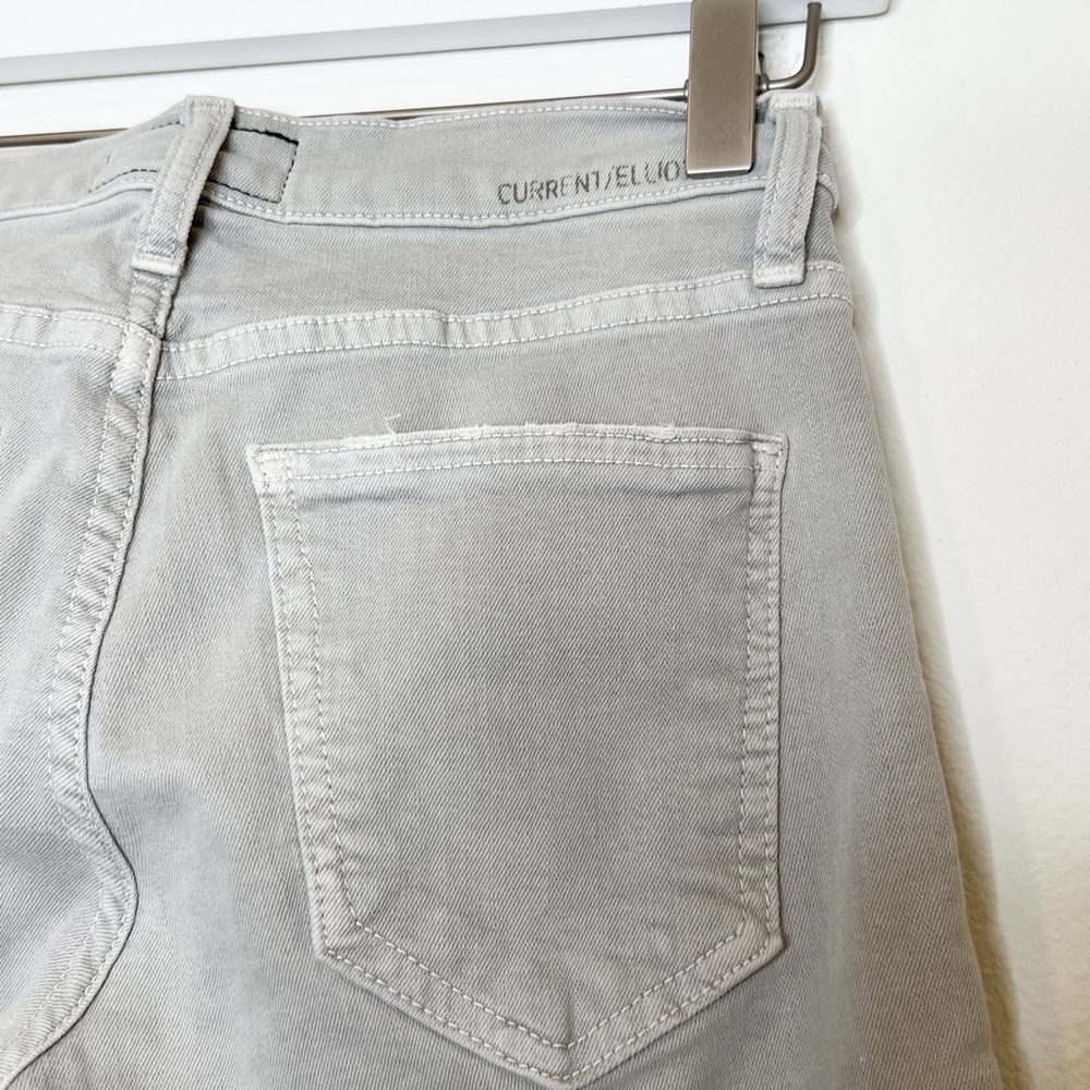 Current Elliott Jeans Stiletto Dillon Released Hem Raw Gray Light Wash Size 24 - Picture 6 of 10